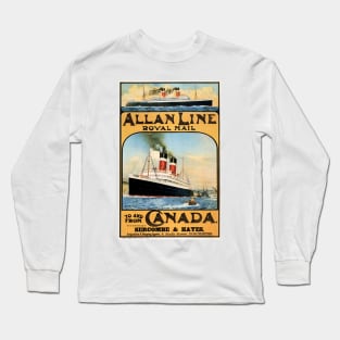 Allan Line Royal Mail To and From Canada Advertisement Vintage Steam Ship Long Sleeve T-Shirt